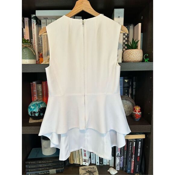 Theory Sleeveless Peplum Top In White Size Small - Picture 2 of 7